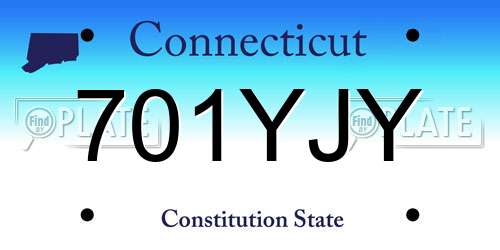 701YJY Connecticut License Plate