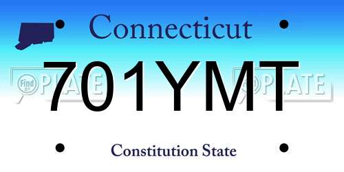 701YMT Connecticut License Plate