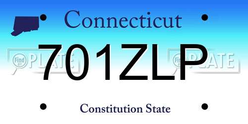 701ZLP Connecticut License Plate