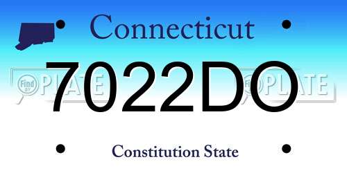7022DO Connecticut License Plate