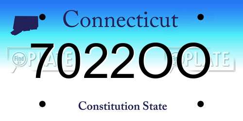 7022OO Connecticut License Plate