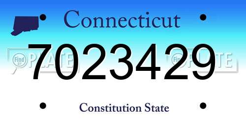 7023429 Connecticut License Plate