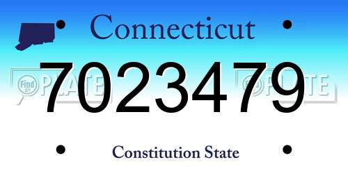 7023479 Connecticut License Plate
