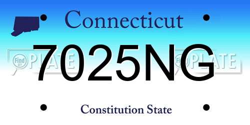 7025NG Connecticut License Plate
