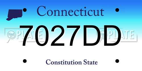 7027DD Connecticut License Plate