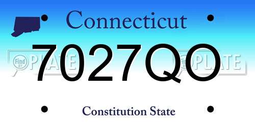 7027QO Connecticut License Plate