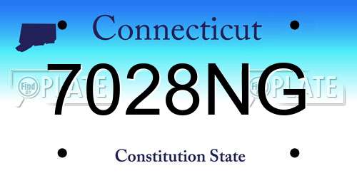 7028NG Connecticut License Plate