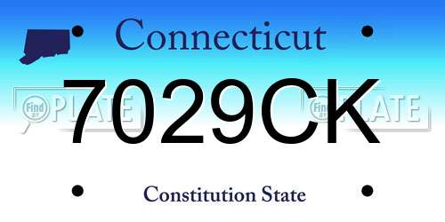 7029CK Connecticut License Plate