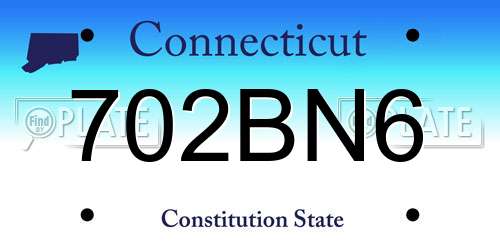 702BN6 Connecticut License Plate