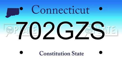 702GZS Connecticut License Plate