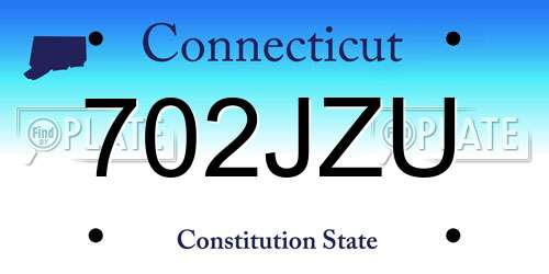 702JZU Connecticut License Plate