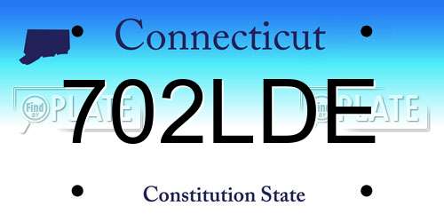 702LDE Connecticut License Plate