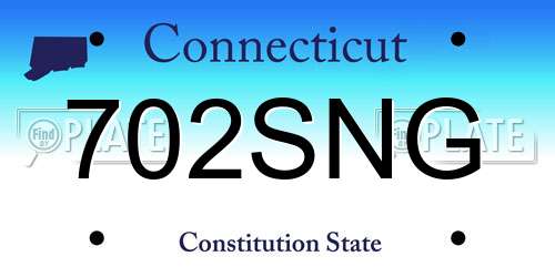 702SNG Connecticut License Plate