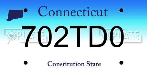 702TD0 Connecticut License Plate