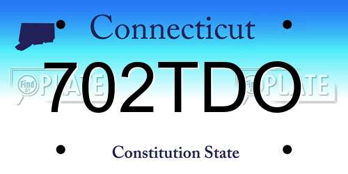 702TDO Connecticut License Plate