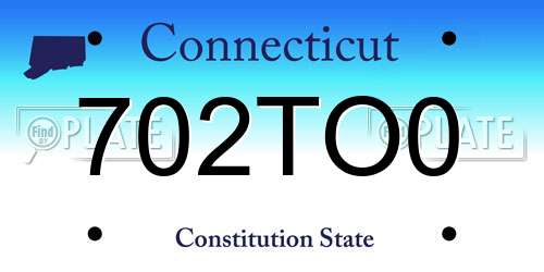 702TO0 Connecticut License Plate