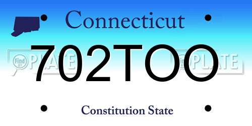 702TOO Connecticut License Plate