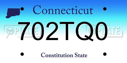 702TQ0 Connecticut License Plate