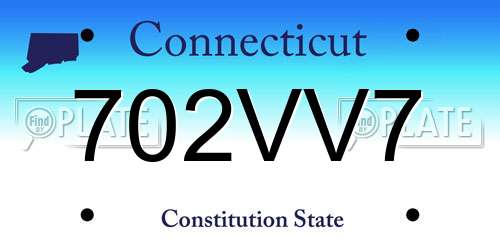 702VV7 Connecticut License Plate