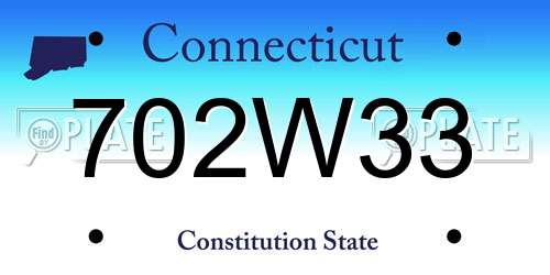 702W33 Connecticut License Plate