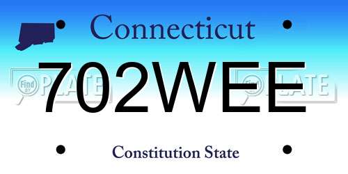 702WEE Connecticut License Plate
