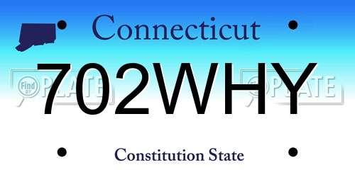 702WHY Connecticut License Plate