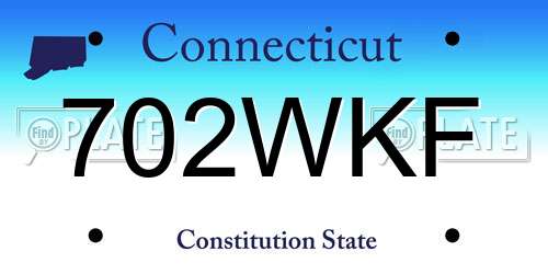 702WKF Connecticut License Plate