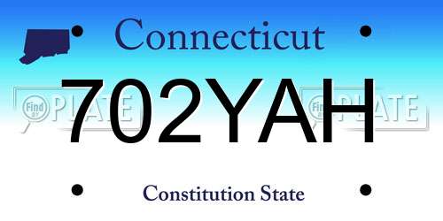 702YAH Connecticut License Plate
