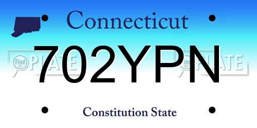 702YPN Connecticut License Plate