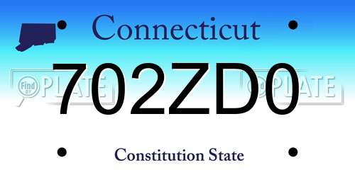 702ZD0 Connecticut License Plate