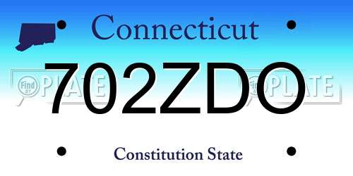 702ZDO Connecticut License Plate