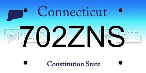 702ZNS Connecticut License Plate