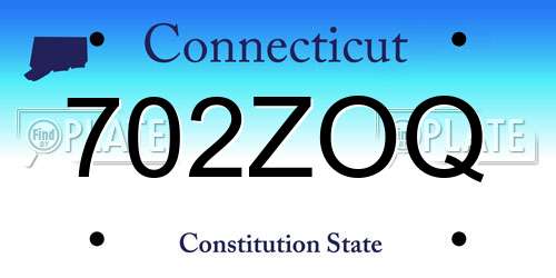 702ZOQ Connecticut License Plate