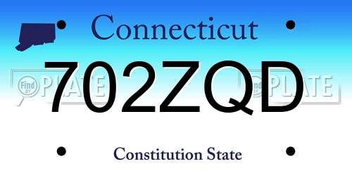 702ZQD Connecticut License Plate