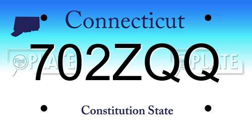 702ZQQ Connecticut License Plate