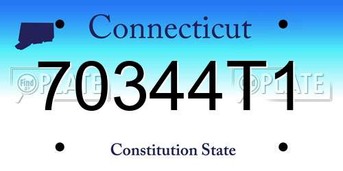 70344T1 Connecticut License Plate