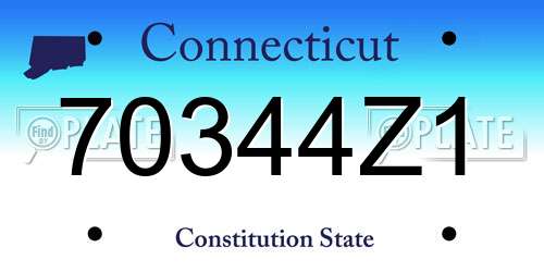 70344Z1 Connecticut License Plate