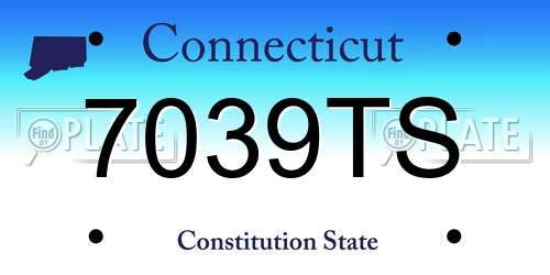 7039TS Connecticut License Plate