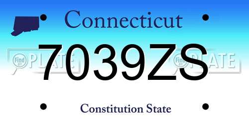 7039ZS Connecticut License Plate