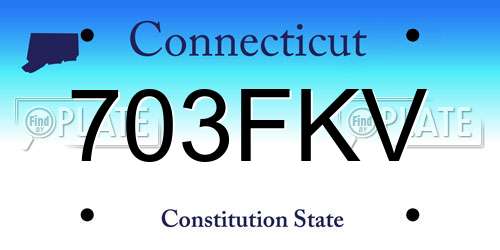 703FKV Connecticut License Plate