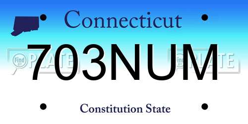 703NUM Connecticut License Plate