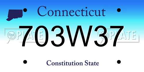 703W37 Connecticut License Plate