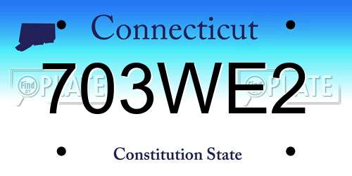 703WE2 Connecticut License Plate