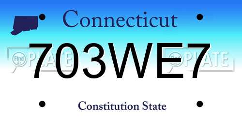703WE7 Connecticut License Plate
