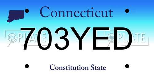 703YED Connecticut License Plate