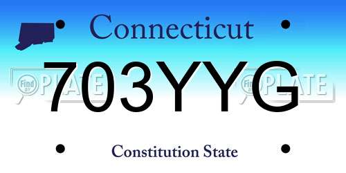 703YYG Connecticut License Plate