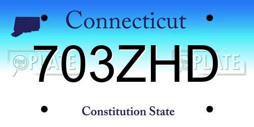 703ZHD Connecticut License Plate