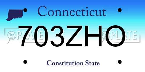 703ZHO Connecticut License Plate