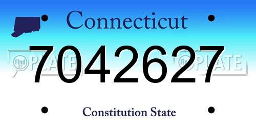 7042627 Connecticut License Plate