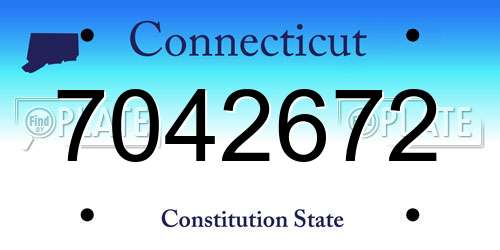 7042672 Connecticut License Plate